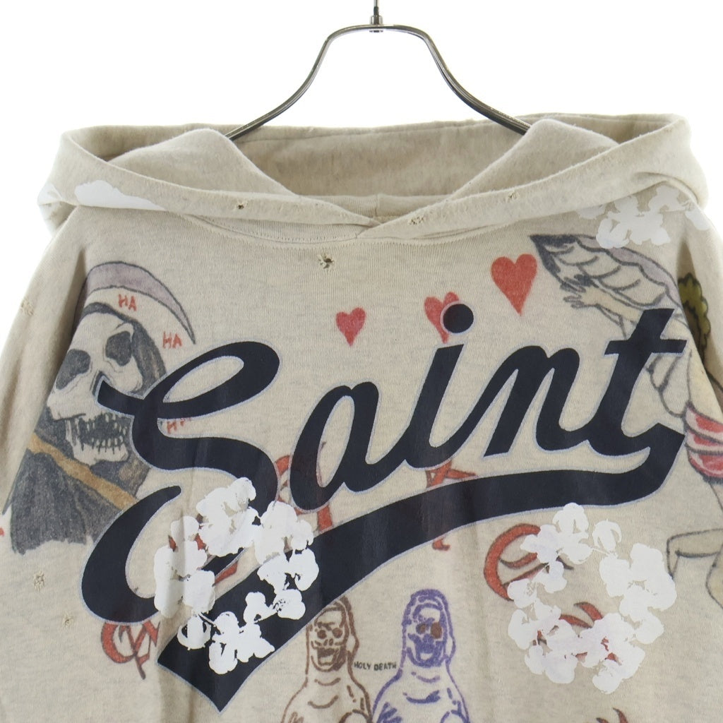 SAINT MICHAEL(セントマイケル) 22SS ×DENIM TEARS GREENAFFITTI HOODIE デニムティアーズ グラフィティ プルオーバー パーカー ベージュ SM-S22-0000-083