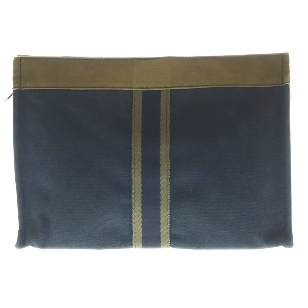 HERMES(エルメス) フールトゥ キャンバス クラッチバッグ シルバー金具