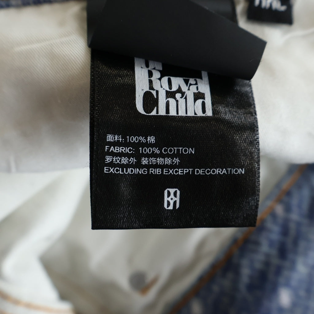 BIRTH OF ROYAL CHILD(バースオブロイヤルチャイルド) Swarovski Diamond Pants スパンコール装飾 デニムパンツ インディゴ