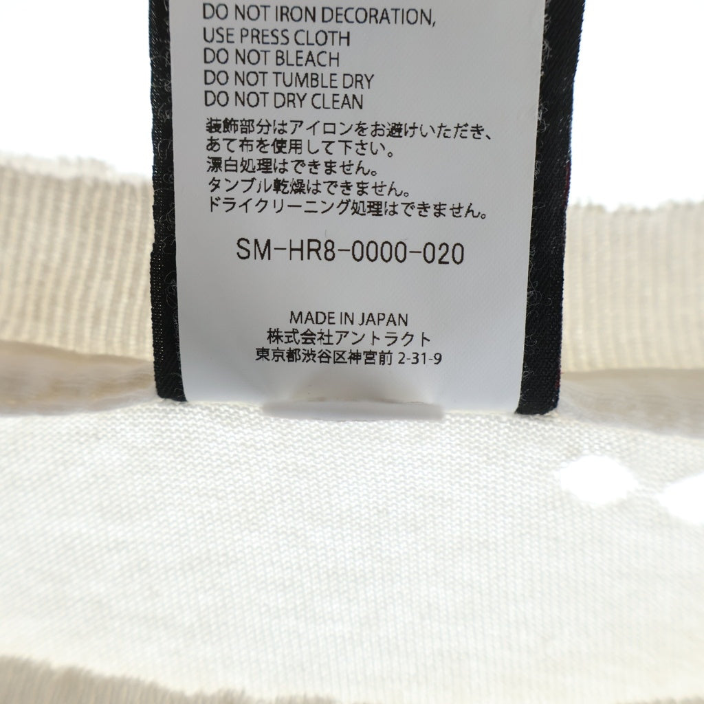 SAINT MICHAEL(セントマイケル) 25SS SAINT YOURSELF SS TEE ヴィンテージ加工 プリント クルーネック 半袖Tシャツ カットソー ホワイト SM-HR8-0000-020