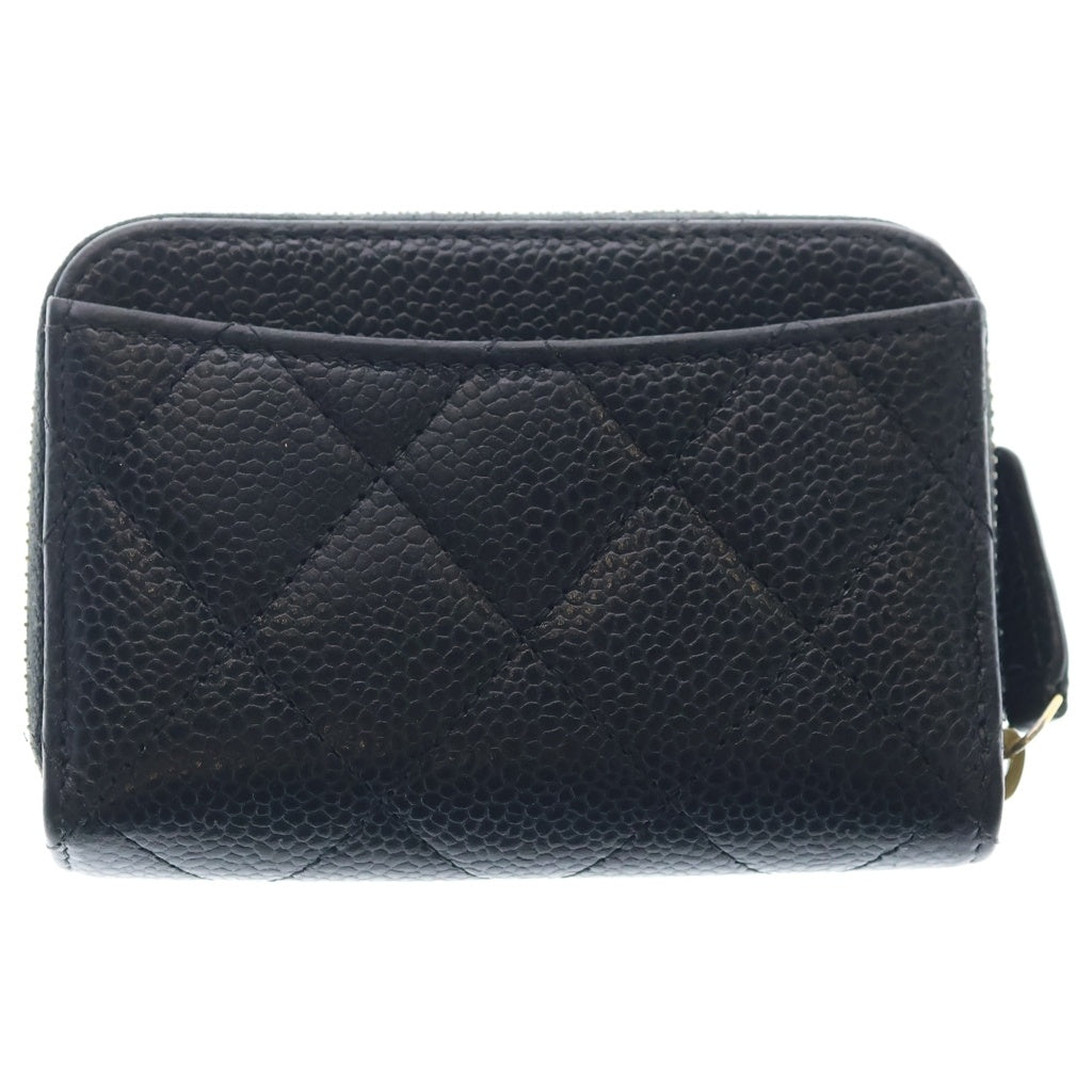 CHANEL(シャネル) マトラッセクラシック キャビアスキン ジップコインパース コインケース ゴールド金具 ブラック レディース AP0216