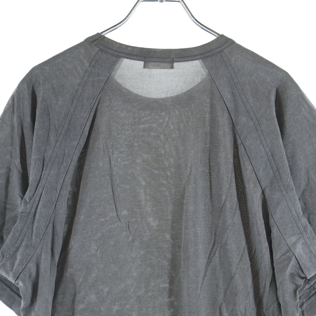 COMME des GARCONS HOMME(コムデギャルソンオム) 袖切替 レーヨン 半袖Tシャツ カットソー グレー HT-020190