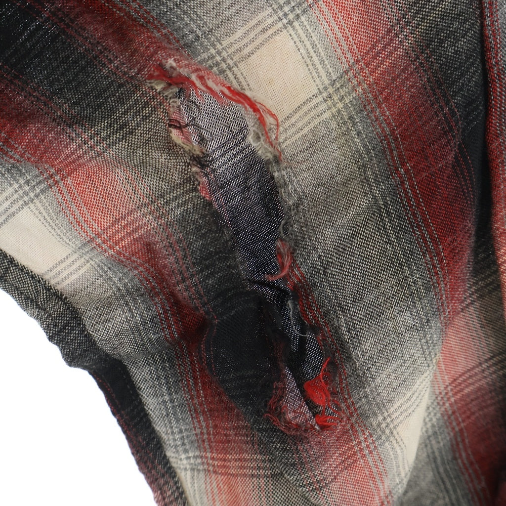VINTAGE(ヴィンテージ) 60S ARROW CHEVELLA RAYON OPEN COLLAR OMBRE SHIRT アロー レーヨン オンブレ オープンカラー 開襟 長袖 シャツ レッド/ブラック/グレー