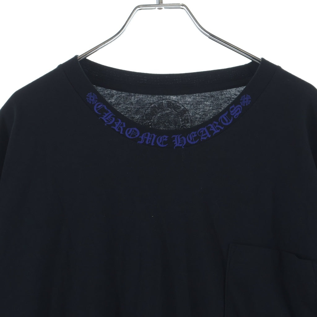 CHROME HEARTS(クロムハーツ) NECK LOGO L/S TEE ネックロゴ クルーネック長袖Tシャツ カットソー ブラック/ブルー