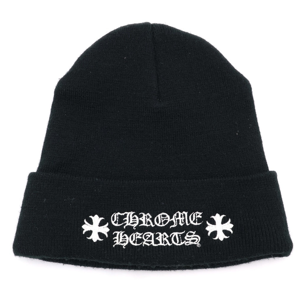 CHROME HEARTS(クロムハーツ) WATCH CAP WL ロゴ刺繍 ウールビーニー ニットキャップ 帽子 ブラック