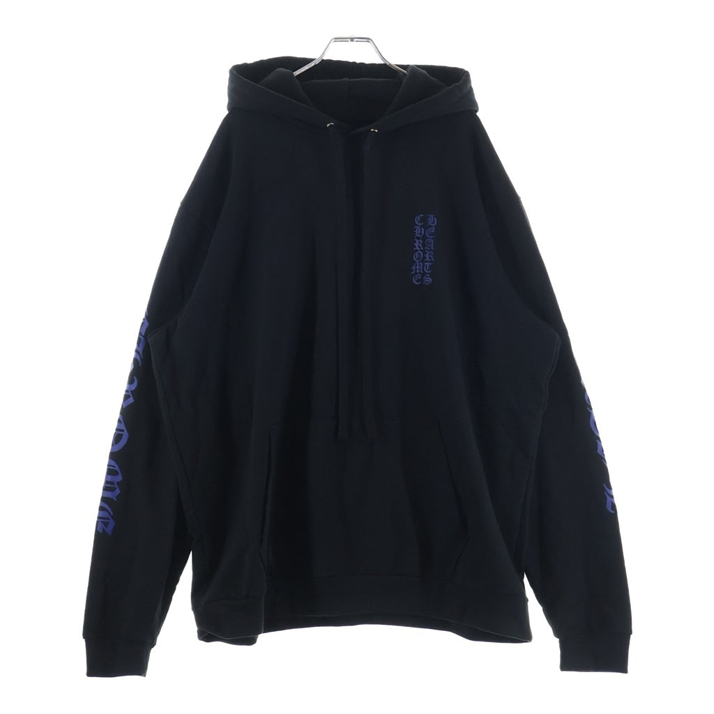 CHROME HEARTS(クロムハーツ) VERTICAL LOGO PULLOVER HOODIE ヴァーティカルロゴ プルオーバーパーカー フーディー ブラック/ブルー