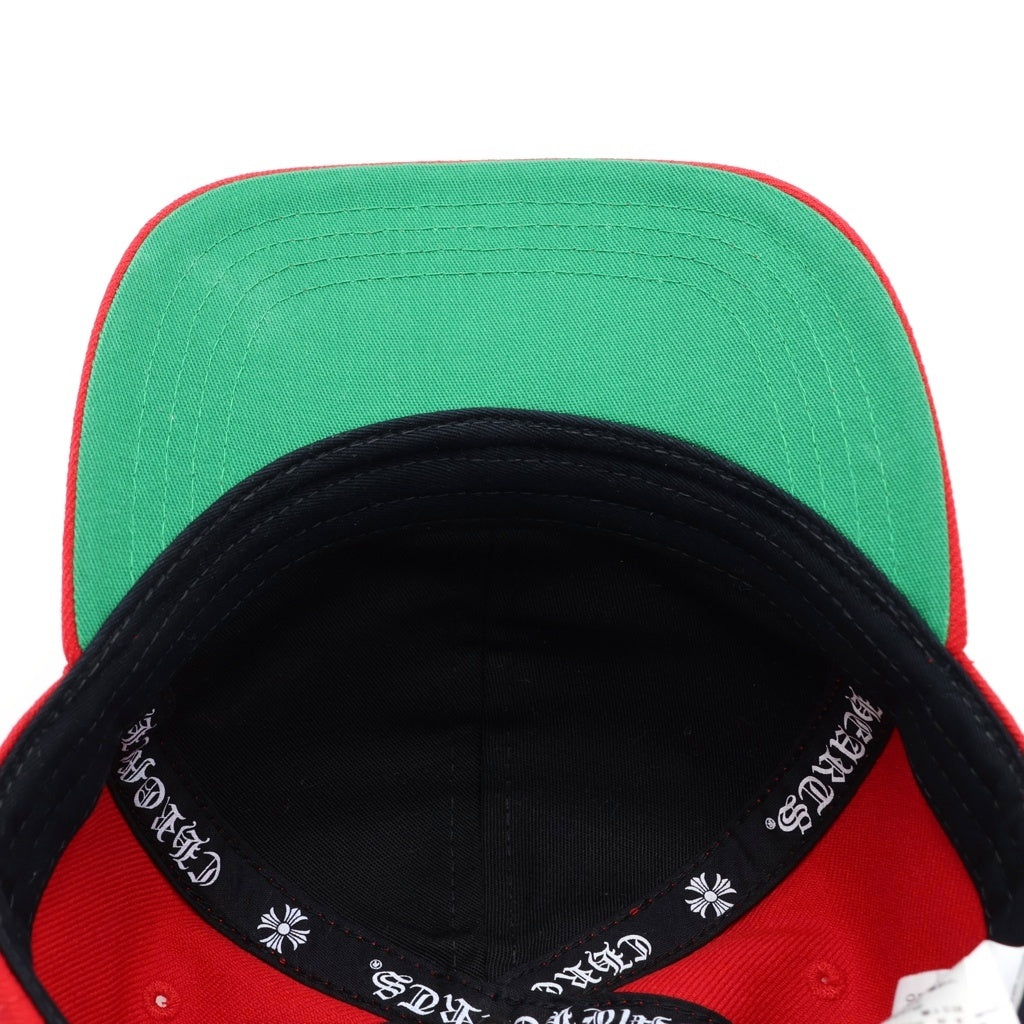 CHROME HEARTS(クロムハーツ) CH HAT CH刺繍 ベースボールキャップ 帽子 レッド/ホワイト