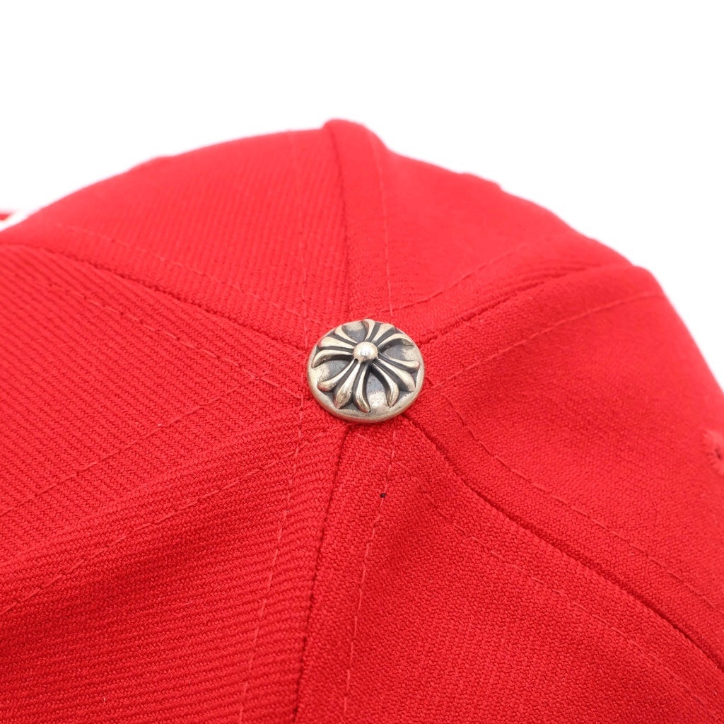 CHROME HEARTS(クロムハーツ) CH HAT CH刺繍 ベースボールキャップ 帽子 レッド/ホワイト