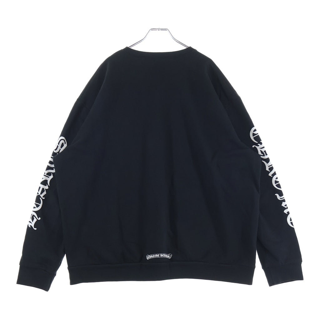 CHROME HEARTS(クロムハーツ) NECK LOGO SWTSHRT PLVR ネックロゴプリント クルーネックスウェット トレーナー ブラック