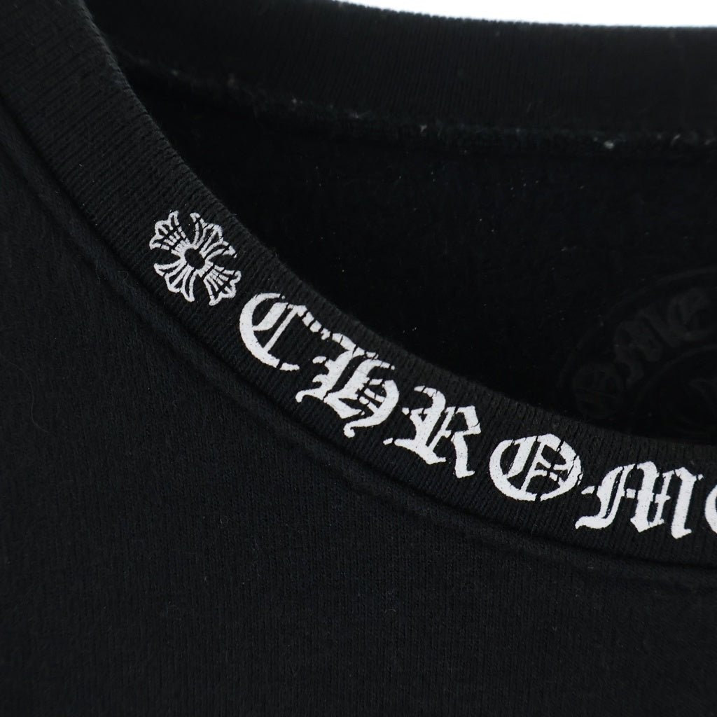 CHROME HEARTS(クロムハーツ) NECK LOGO SWTSHRT PLVR ネックロゴプリント クルーネックスウェット トレーナー ブラック
