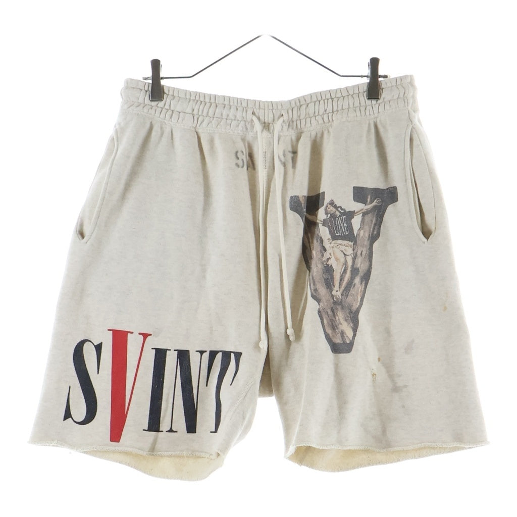 SAINT MICHAEL(セントマイケル) 22SS VLONE SWEAT SHORTS ヴィローン ダメージ加工 ショートパンツ グレー SM-S22-0000-071