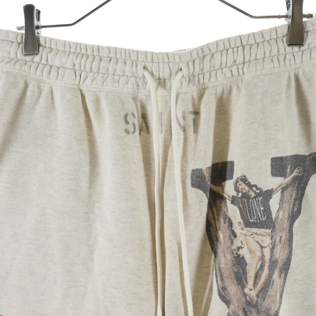 SAINT MICHAEL(セントマイケル) 22SS VLONE SWEAT SHORTS ヴィローン ダメージ加工 ショートパンツ グレー SM-S22-0000-071