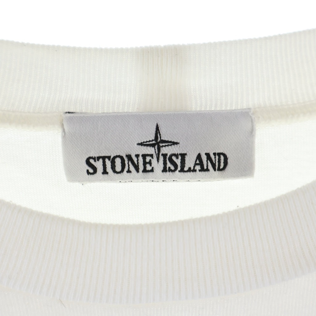 STONE ISLAND(ストーンアイランド) 24SS アームコンパスロゴワッペン クルーネック 長袖Tシャツ カットソー ホワイト 801563750