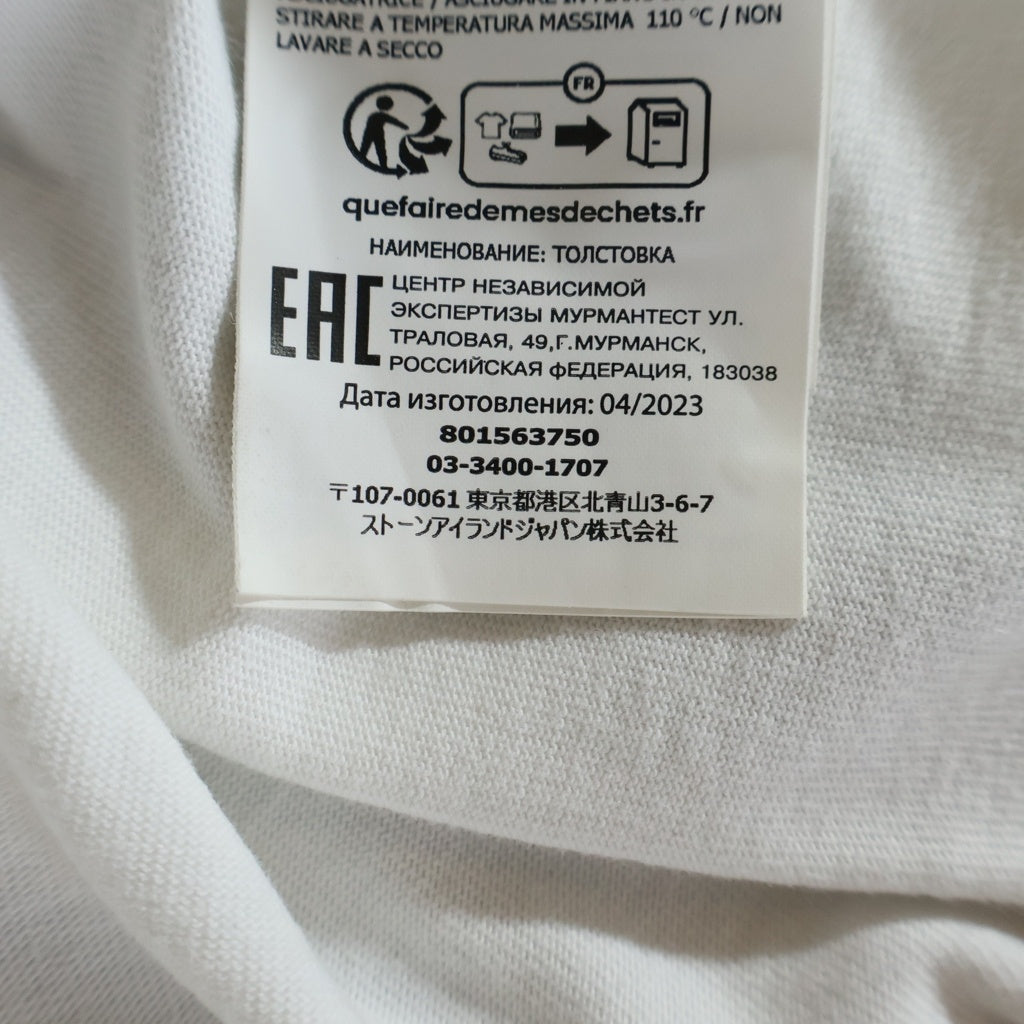 STONE ISLAND(ストーンアイランド) 24SS アームコンパスロゴワッペン クルーネック 長袖Tシャツ カットソー ホワイト 801563750