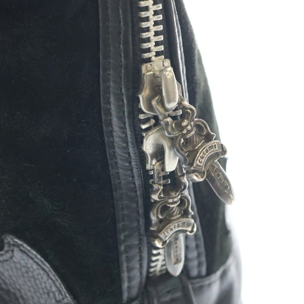 CHROME HEARTS(クロムハーツ) SLOUCHY MO スウェード フレアニー ラージダガー バック ブラック