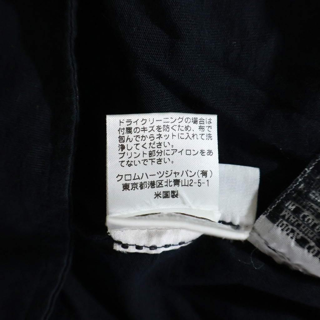 CHROME HEARTS(クロムハーツ) クロスボールボタン ホースシュープリント 長袖 ポロシャツ ブラック