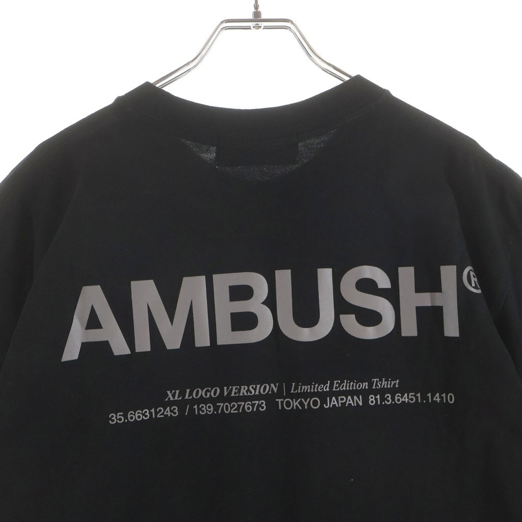 AMBUSH(アンブッシュ) 20AW ロゴプリントクルーネック 半袖Tシャツカットソーブラック BMAA007F20JER001