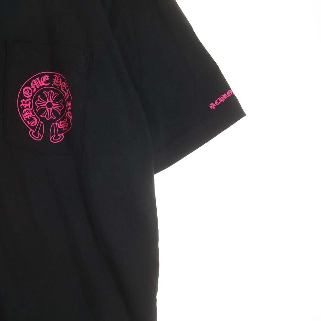 CHROME HEARTS(クロムハーツ) HORSESHOE S/S TEE ホースシュープリント ポケット半袖Tシャツ カットソー ブラック/ピンク