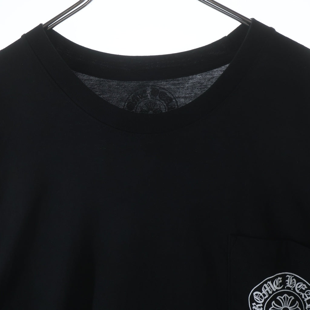 CHROME HEARTS(クロムハーツ) HORSESHOE S/S TEE ホースシュープリント ポケット半袖Tシャツ カットソー ブラック/ホワイト