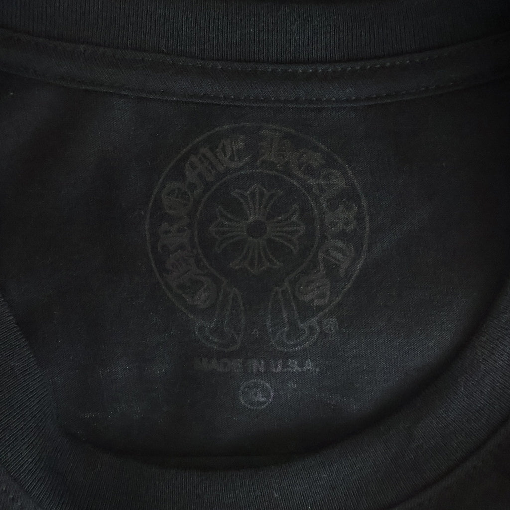 CHROME HEARTS(クロムハーツ) HORSESHOE S/S TEE ホースシュープリント ポケット半袖Tシャツ カットソー ブラック/ホワイト