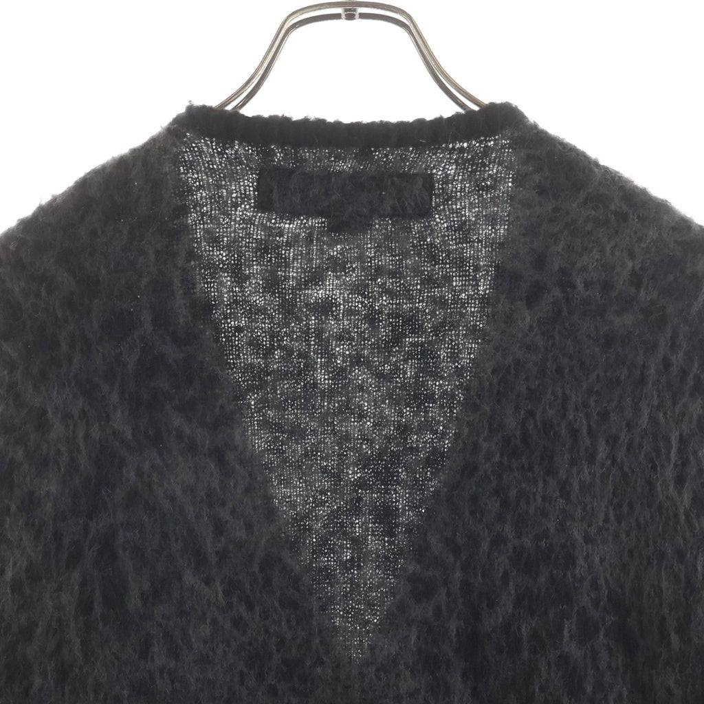 NEIGHBORHOOD(ネイバーフッド) 22AW MOHAIR CARDIGAN レオパード総柄 アクリル混 モヘア長袖ニットカーディガン グレー 222FUNH-KNM02