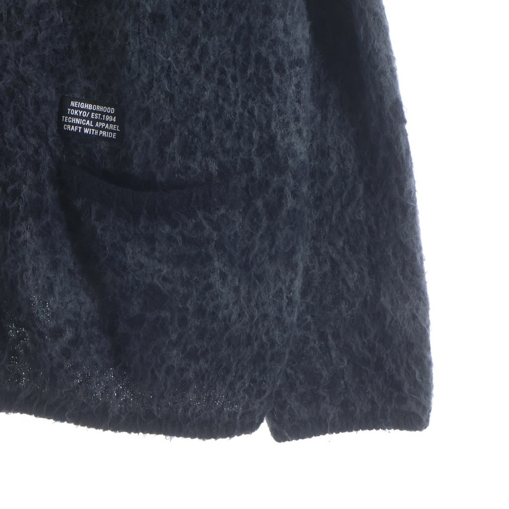 NEIGHBORHOOD(ネイバーフッド) 22AW MOHAIR CARDIGAN レオパード総柄 アクリル混 モヘア長袖ニットカーディガン グレー 222FUNH-KNM02