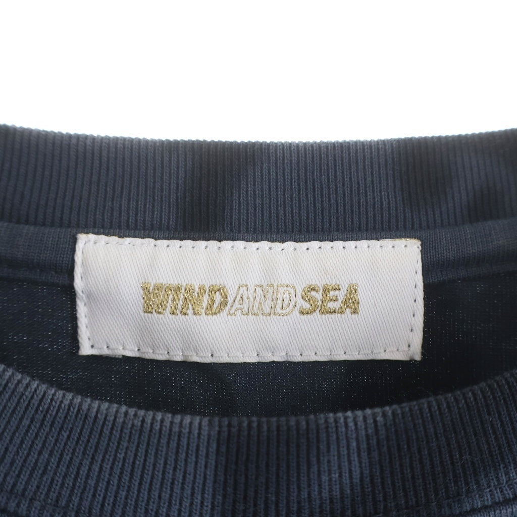 WIND AND SEA(ウィンダンシー) 23SS SEA LOGO L/S Tee フロントプリント タイダイ柄 長袖Tシャツ カットソー ブラック WDS-0-SEA-23-Q3-CS-02