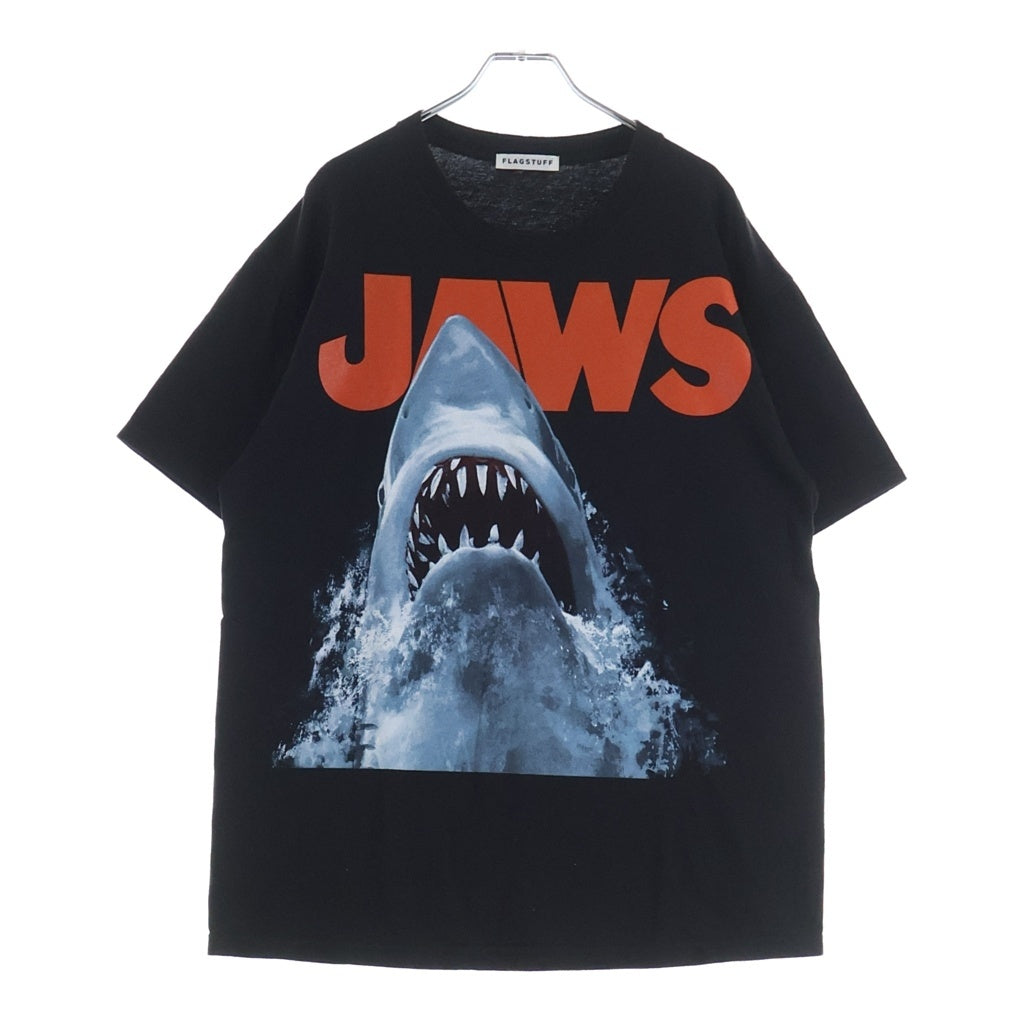 NO BRAND(ノーブランド) FLAGSTUFF フラグスタフ JAWS DONT GO TEE 半袖Tシャツ カットソー ブラック FS1716