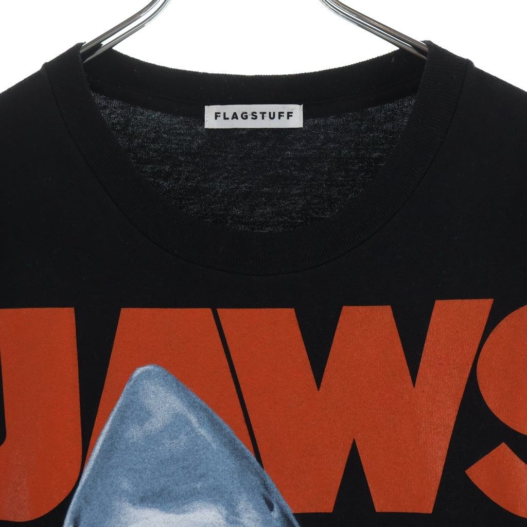 NO BRAND(ノーブランド) FLAGSTUFF フラグスタフ JAWS DONT GO TEE 半袖Tシャツ カットソー ブラック FS1716
