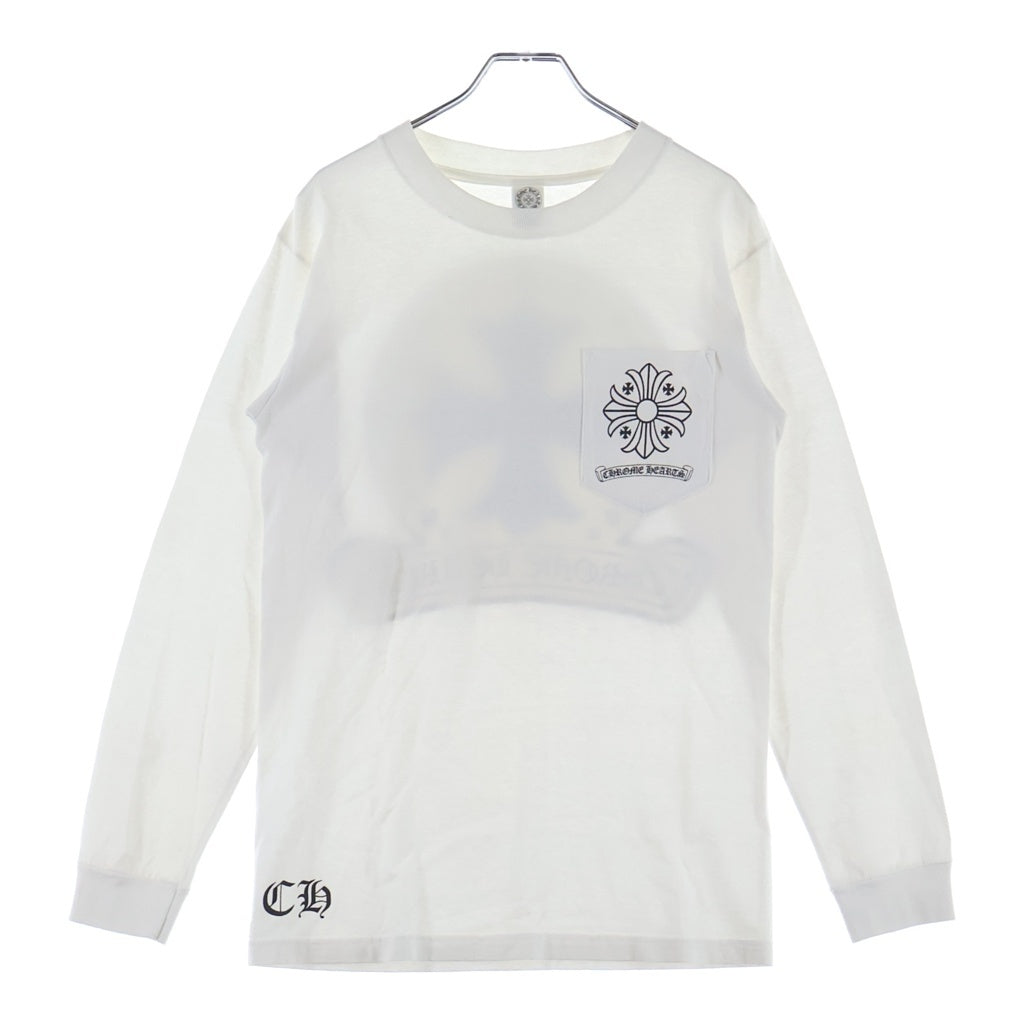 CHROME HEARTS(クロムハーツ) OLD L/S TEE オールド バックCHプラスプリント 長袖Tシャツカットソー ホワイト