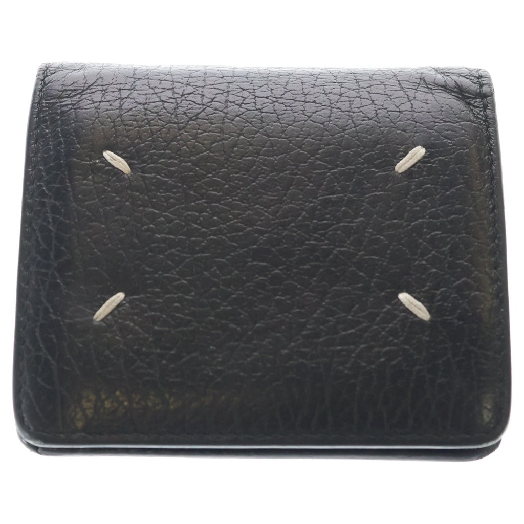 Maison Margiela(メゾンマルジェラ) Compact Bi Fold Wallet コンパクト フォールド ウォレット レザー二つ折り財布 ブラック S56UI0140