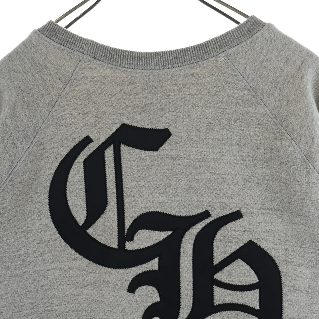 CHROME HEARTS(クロムハーツ) Y NOT CH Applique Embroidery アップリケ刺繍クルーネック スウェットシャツ トレーナー グレー