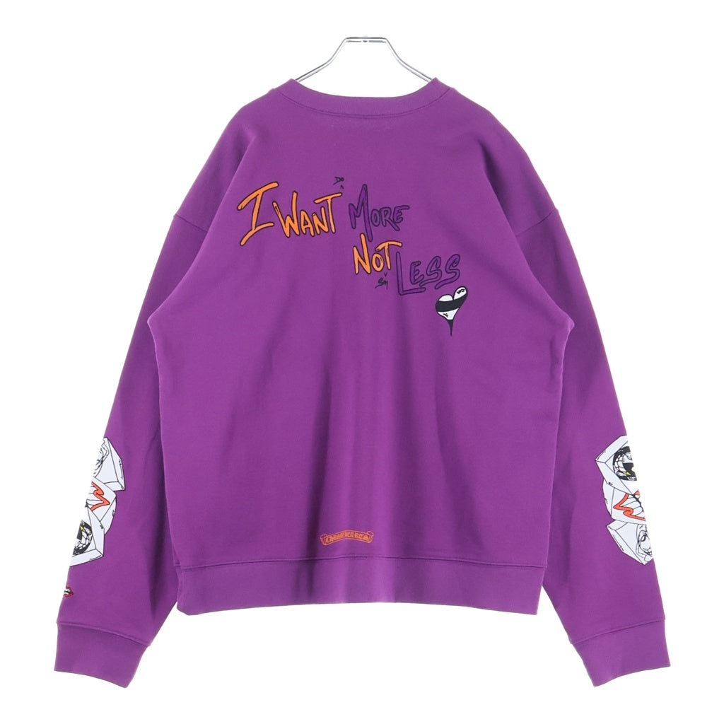 CHROME HEARTS(クロムハーツ) 24AW × MATTY BOY I WANT MORE NOT LESS CREW NECK SWEAT SHIRT マッティボーイ クルーネックスウェットシャツ トレーナー パープル