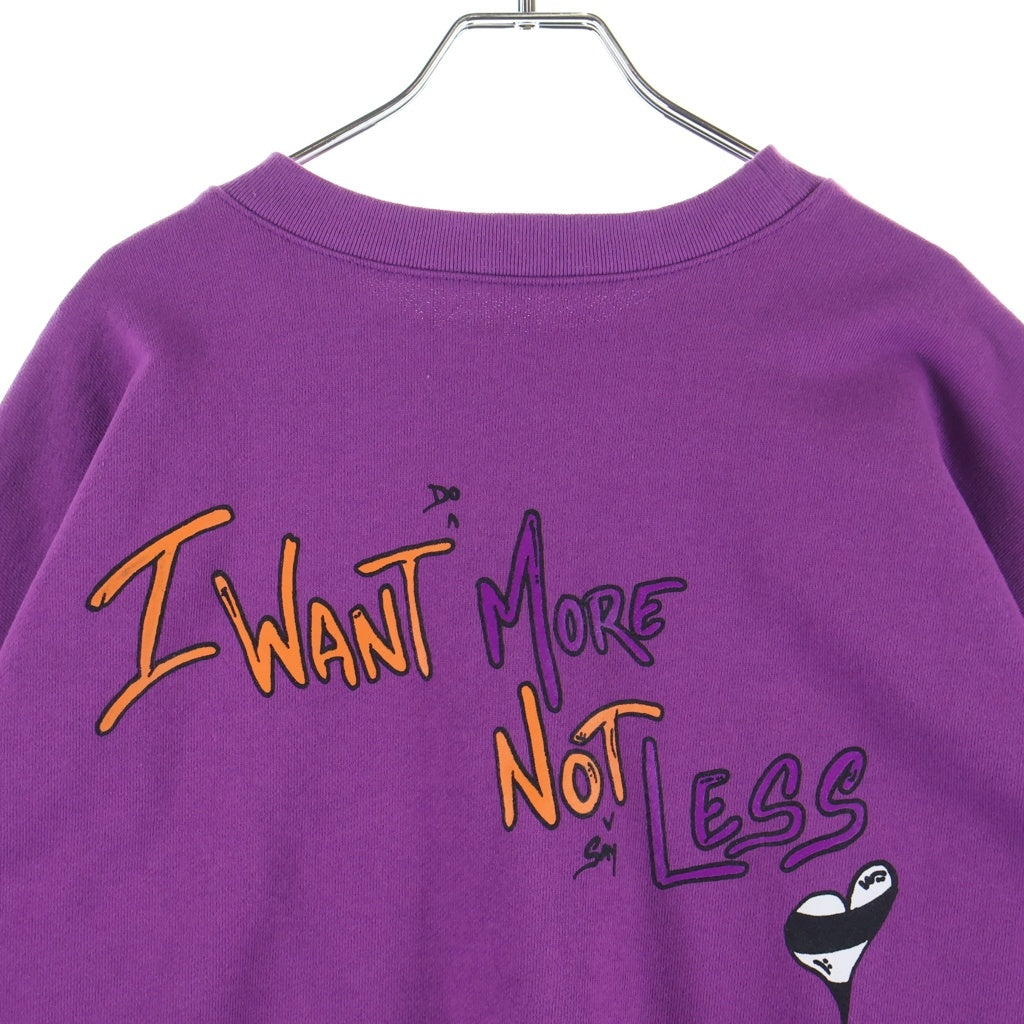 CHROME HEARTS(クロムハーツ) 24AW × MATTY BOY I WANT MORE NOT LESS CREW NECK SWEAT SHIRT マッティボーイ クルーネックスウェットシャツ トレーナー パープル