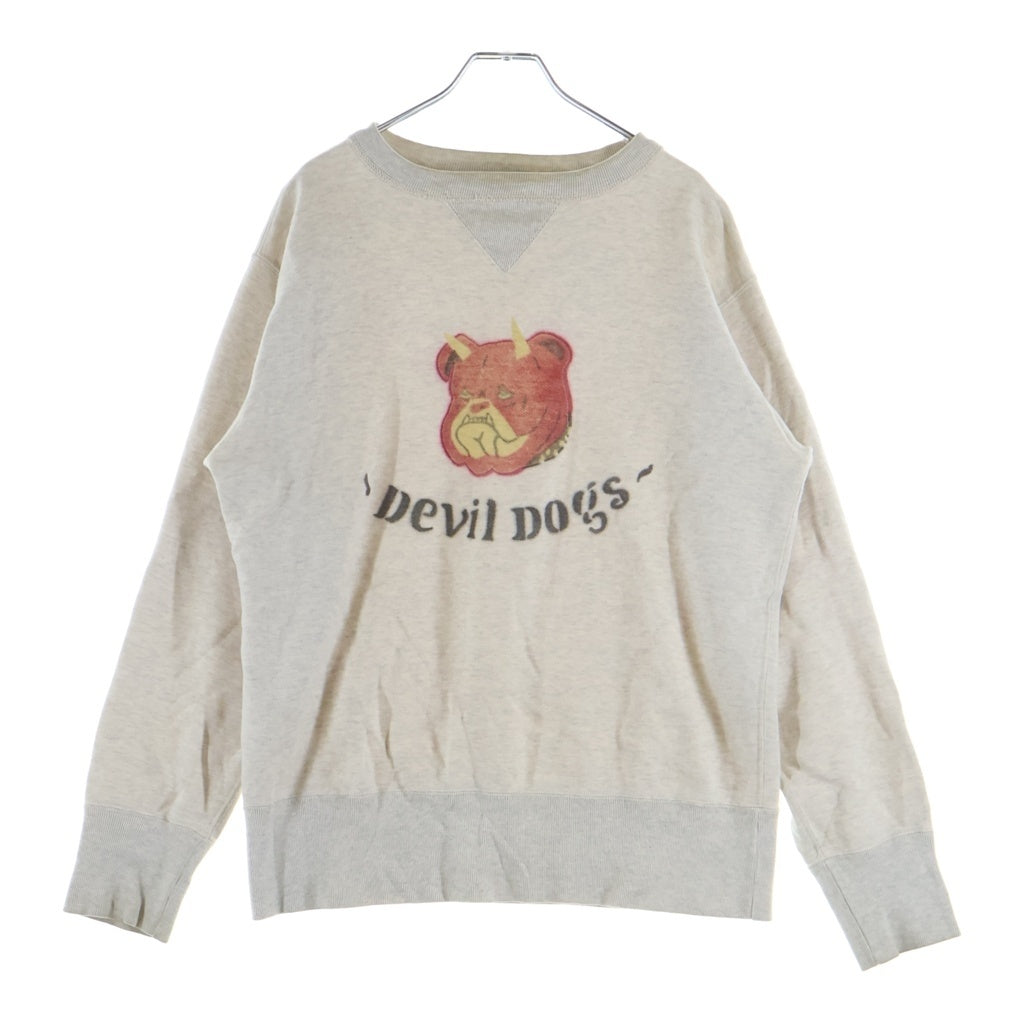 FREE WHEELERS POWER WEAR(フリーホイーラーズ) USMC VMF-111 Devil Dogs SET-IN Sleeve Sweat Shirt デビルドッグ セットイン 両V スウェットシャツ グレー