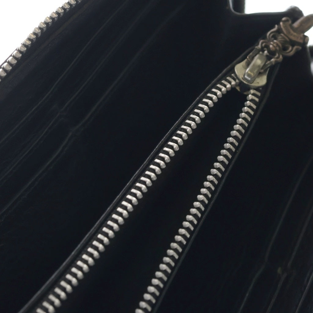 CHROME HEARTS(クロムハーツ) REC F ZIP 3セメタリー クロスパッチ ラウンドファスナーウォレット 長財布 ブラック