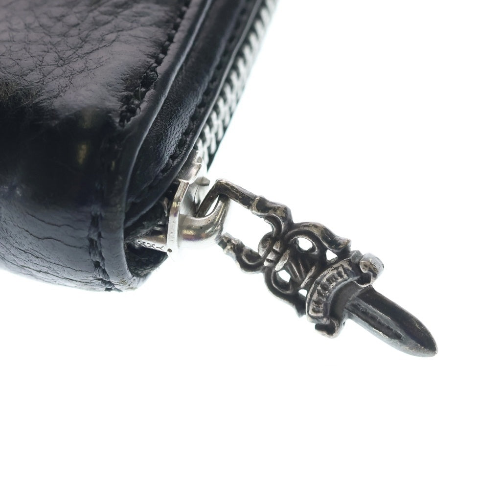 CHROME HEARTS(クロムハーツ) REC F ZIP 3セメタリー クロスパッチ ラウンドファスナーウォレット 長財布 ブラック