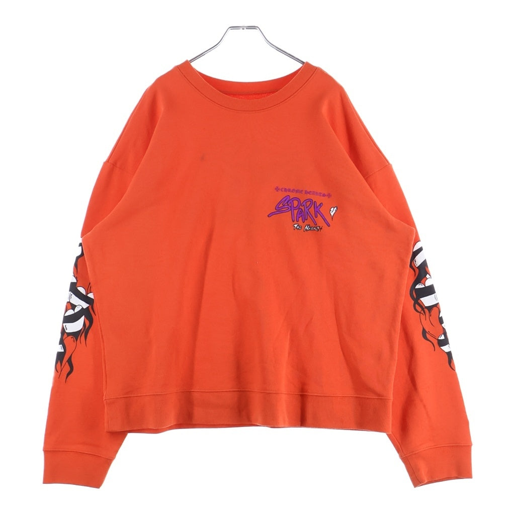 CHROME HEARTS(クロムハーツ) 23SS×MATTY BOY SPARK THE HEART SWTSHRT マッティボーイ プロスパーク ザ ハート プリントクルーネックスウェットトレーナー