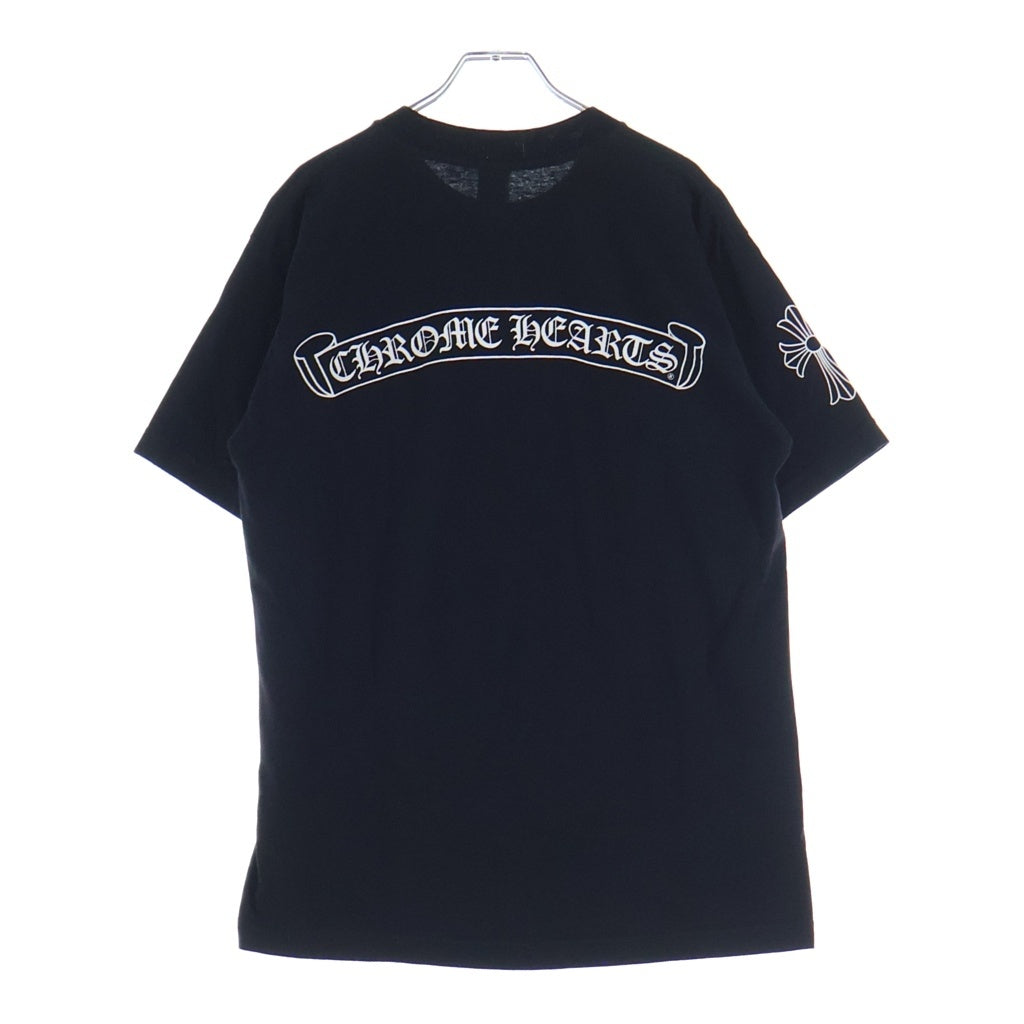 CHROME HEARTS(クロムハーツ) OLD SCROLL LABEL T-SHIRT オールド スクロールラベルプリント クルーネックポケット半袖Tシャツ ブラック