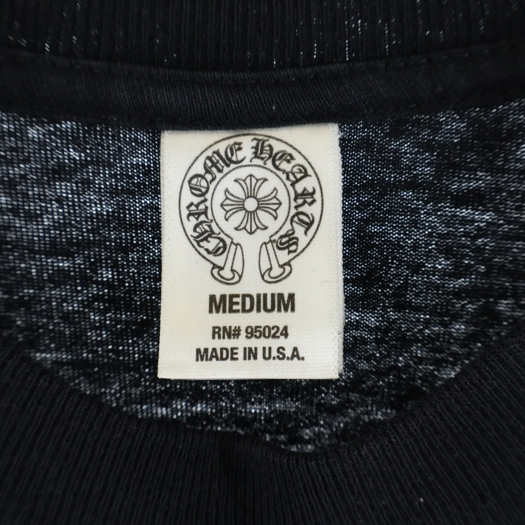 CHROME HEARTS(クロムハーツ) OLD SCROLL LABEL T-SHIRT オールド スクロールラベルプリント クルーネックポケット半袖Tシャツ ブラック