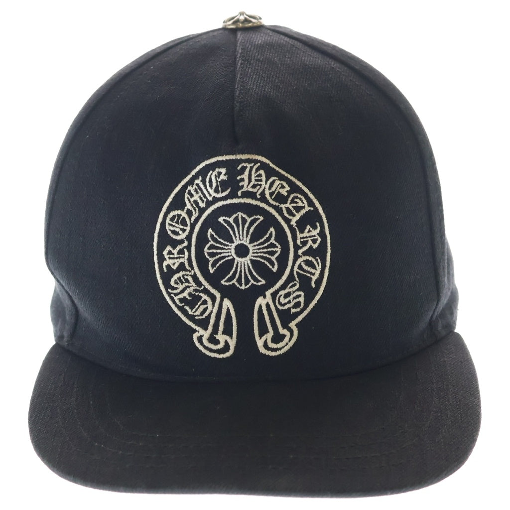 CHROME HEARTS(クロムハーツ) TRUCKER CAP デニムトラッカー ホースシュー刺繍 デニムキャップ 帽子 ブラック
