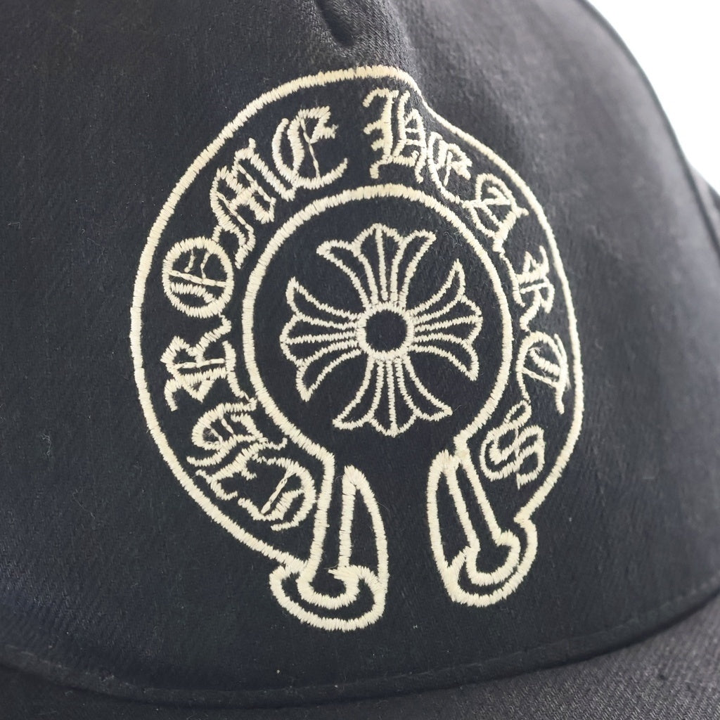 CHROME HEARTS(クロムハーツ) TRUCKER CAP デニムトラッカー ホースシュー刺繍 デニムキャップ 帽子 ブラック
