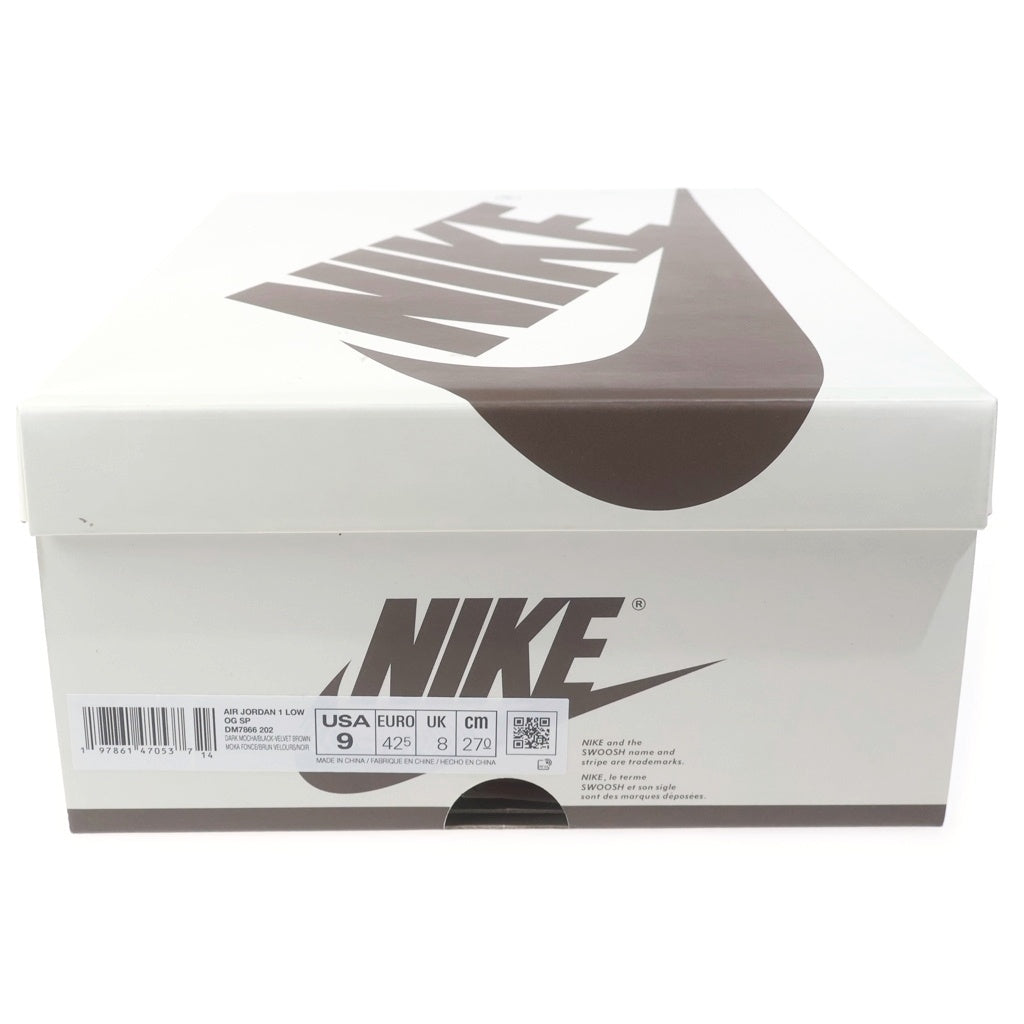 NIKE(ナイキ) ×TRAVIS SCOTT AIR JORDAN 1 LOW OG SP VELVET BROWN DM7866-202 トラヴィススコット エアジョーダン1 ベルベットブラウン ローカットスニーカー ブラウン US9/27cm