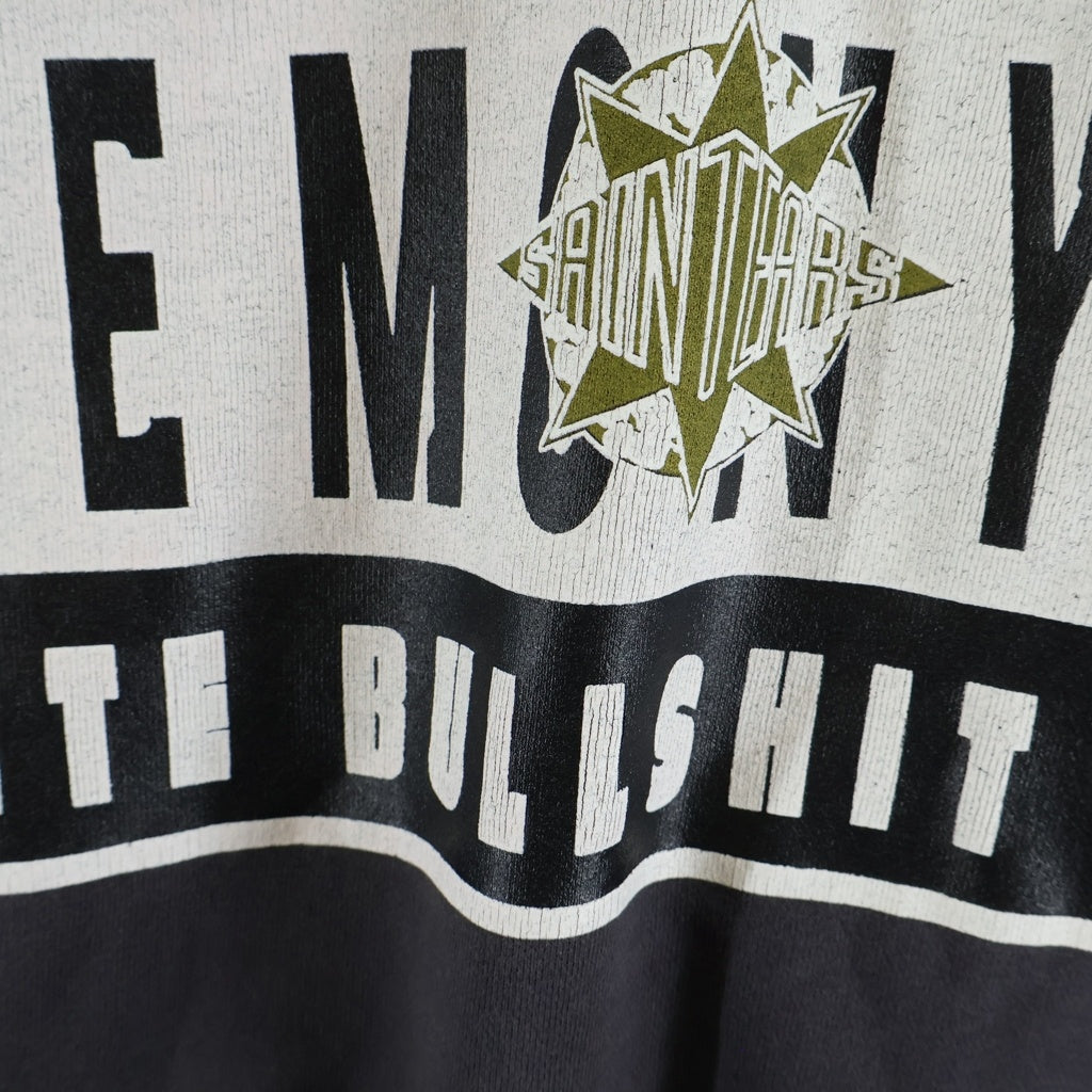 SAINT MICHAEL(セントマイケル) 24AW × DENIM TEARS デニムティアーズ ダメージ加工 スウェット プルオーバーパーカー グレー SM-YS1-0000-C46