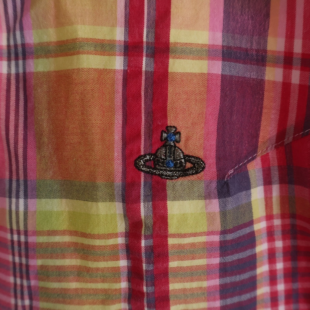 Vivienne Westwood MAN(ヴィヴィアンウエストウッドマン) チェックシャツ フロントロゴ刺繍 長袖シャツ マルチカラー VW-WR-71499