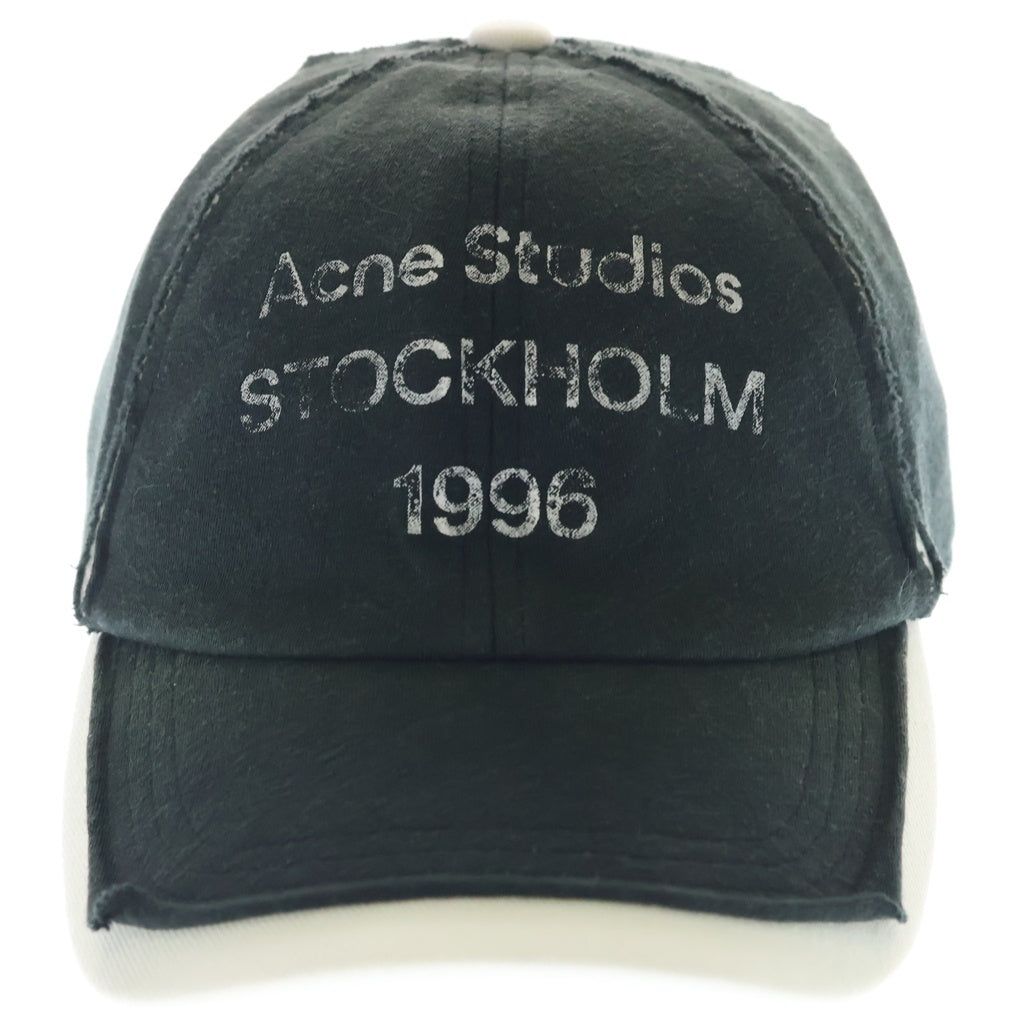 Acne Studios(アクネ ストゥディオズ) STOCKHOLM ロゴプリント ベースボールキャップ 帽子 ブラック FN-UX-HATS000289