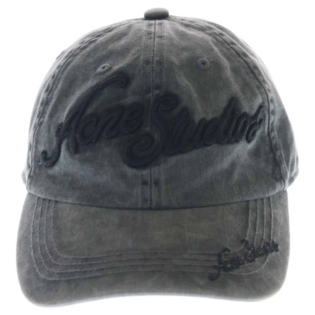 Acne Studios(アクネ ストゥディオズ) ロゴ刺繍 ベースボールキャップ 帽子 ブラック FN-UX-HATS000314