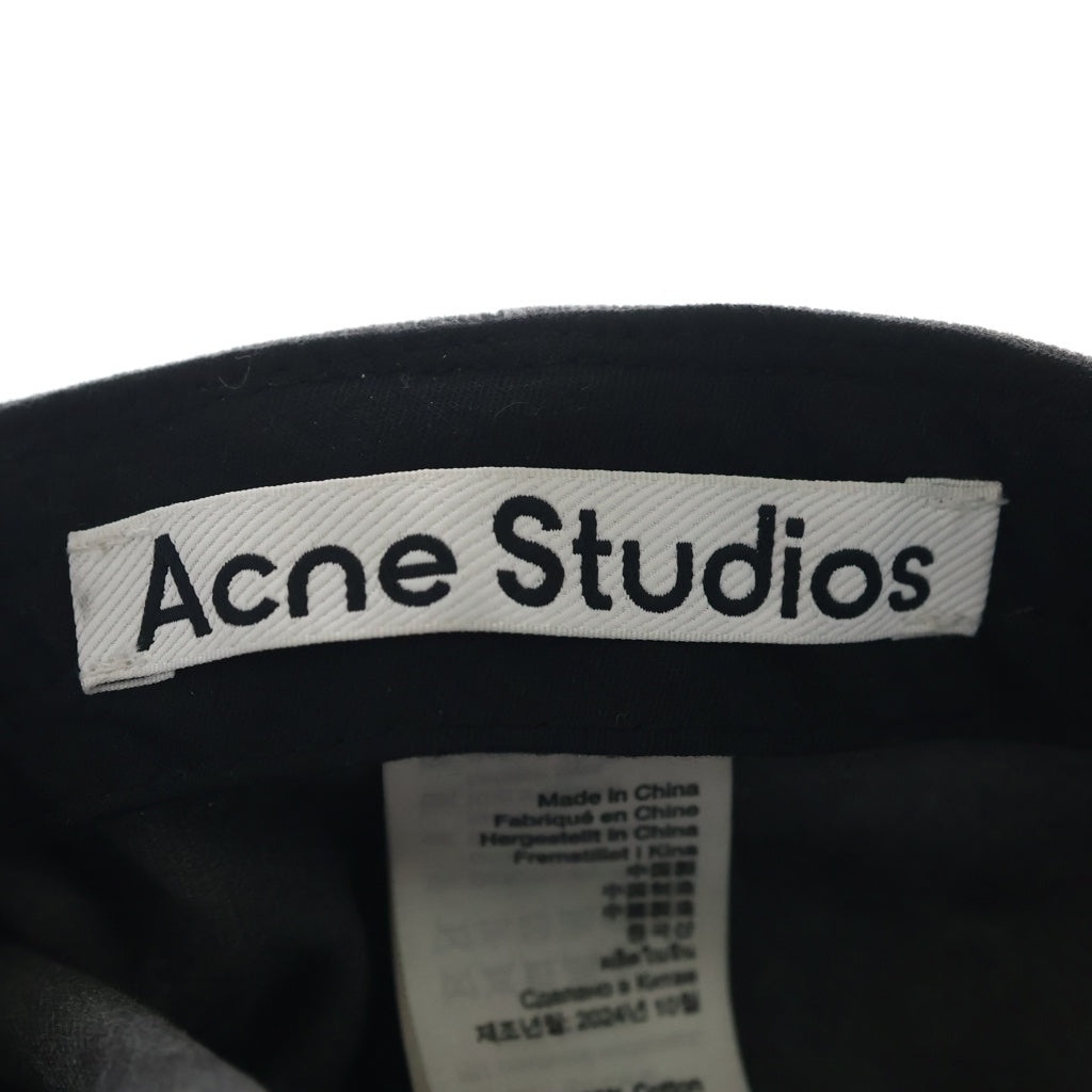 Acne Studios(アクネ ストゥディオズ) ロゴ刺繍 ベースボールキャップ 帽子 ブラック FN-UX-HATS000314