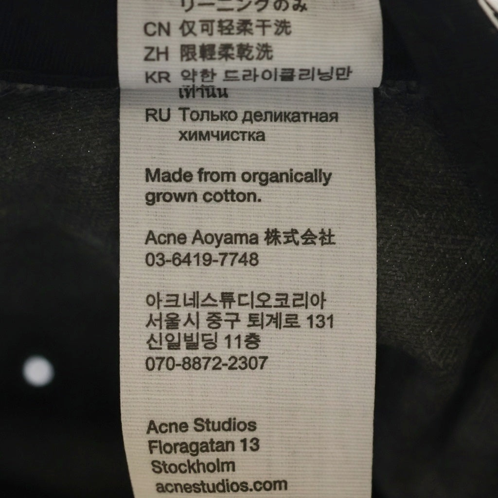 Acne Studios(アクネ ストゥディオズ) ロゴ刺繍 ベースボールキャップ 帽子 ブラック FN-UX-HATS000314