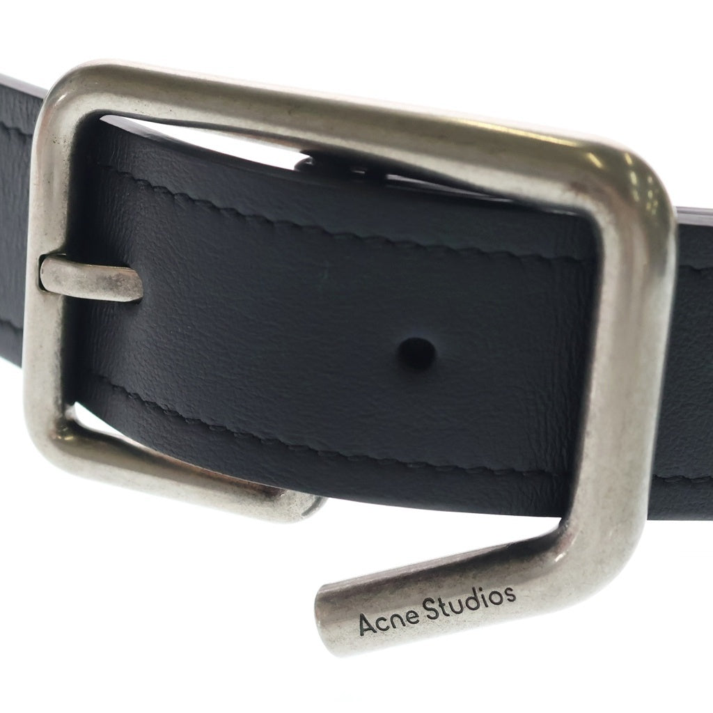Acne Studios(アクネ ストゥディオズ) ロゴ刻印 バックル レザーベルト ブラック S22GL30B